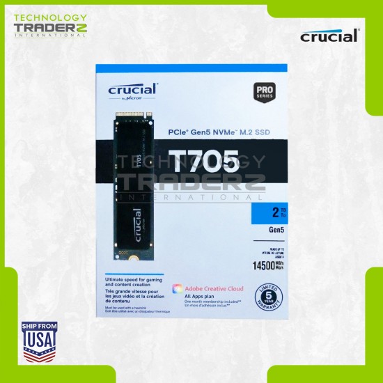 ** CT4000T705SSD3 Crucial T705 4TB PCIe 5.0 x4 NVMe M.2 SSD **