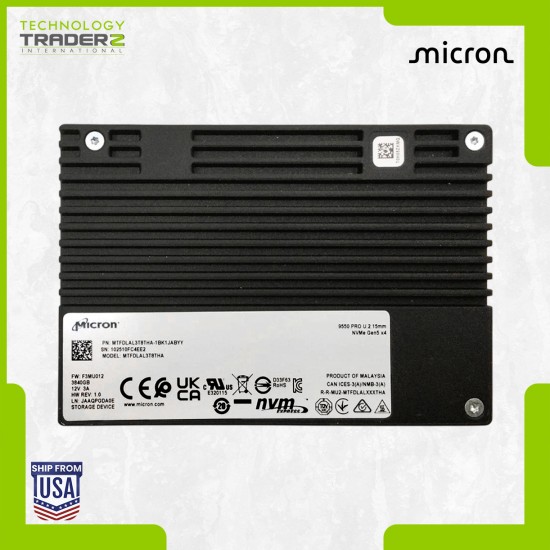 ** Micron 9550 PRO 3.84TB U.2 NVMe PCIe 5.0 SSD MTFDLAL3T8THA New **