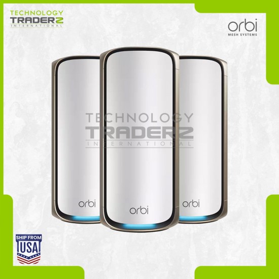 ** NETGEAR Orbi 970 Series BE27000 Wi-Fi 7 Whole Home Mesh 3-Pack RBE973S-100NAS