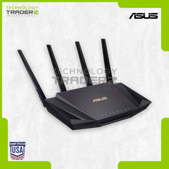 ** ASUS RT-AX3000 AX3000 Dual Band WiFi 6 Gigabit Wireless Router Black **