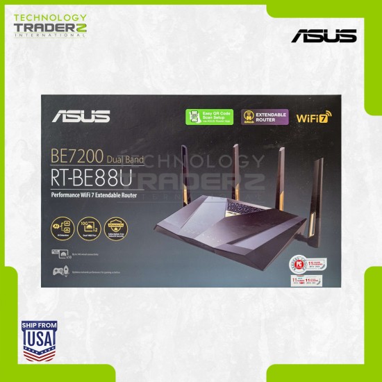 ** ASUS RT-BE88U Dual-Band WiFi 7 AiMesh Gaming Router High Performance **