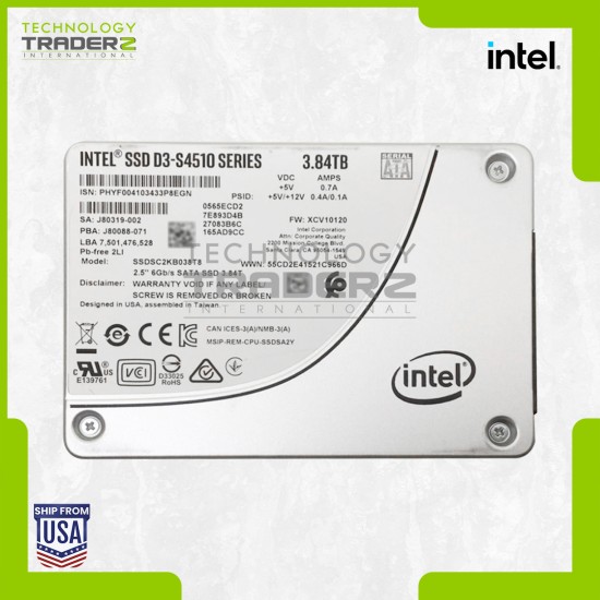 ** Intel D3-S4510 3.84TB SATA 6Gb/s 2.5" SSD SSDSC2KB038T8 **