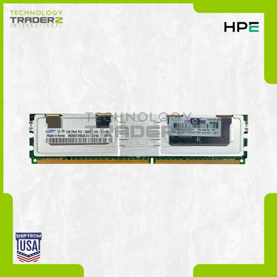 LOT OF 2 397411-B21 HP 1GB PC2-5300 DDR2-667MHz ECC Fully Buffered 2Rx8 Memory