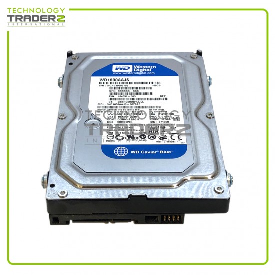 504336-001 HP 160GB 7.2K SATA 3Gbps 3.5” HDD WD1600AAJS 484052-003 W-O TRAY