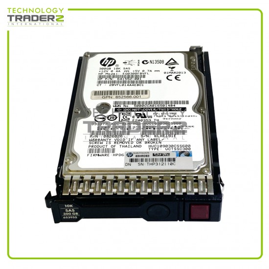 652564-B21 HP 300GB 10K SAS SC 2P 6Gbps 2.5" HDD 693569-001 597609-001