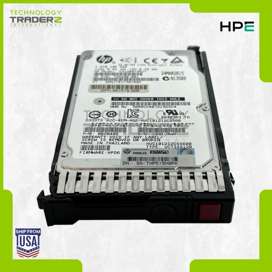 718162-B21 HP 1.2TB SAS 10K 6Gb 2.5" SC HDD 726480-001 697578-005 W/ Blank Tray