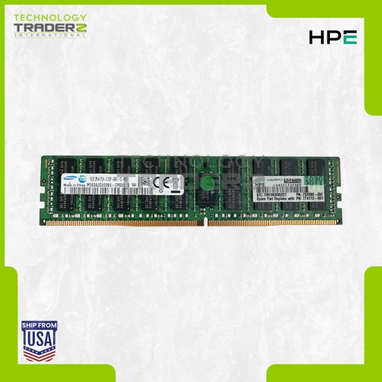 726719-B21 HPE 16GB PC4 DDR4-2133MHz ECC 2Rx4 Memory 752369-081 M393A2G40DB0-CPB