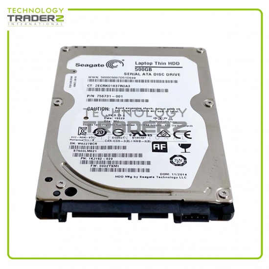 756731-001 HP 500GB 7.2K SATA 3Gbps 32MB 2.5” HDD ST500LM021 1KJ152-020 W/O Tray
