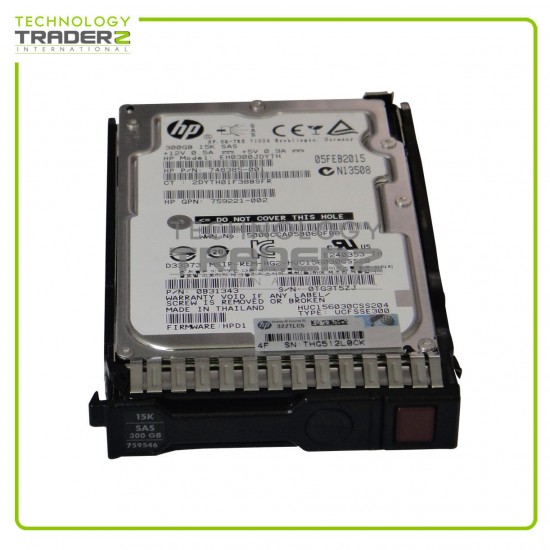 759208-B21 HP 300GB 15K 2.5" 12G SAS Hard Drive 759202-001 759546-001 748385-001