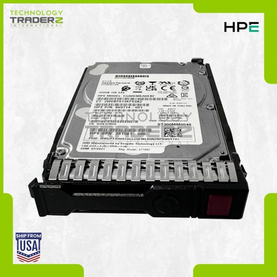 872475-B21 HPE 300GB 10K SAS SC 12Gbps 2.5” Hard Drive 869714-001 W/ Blank Tray