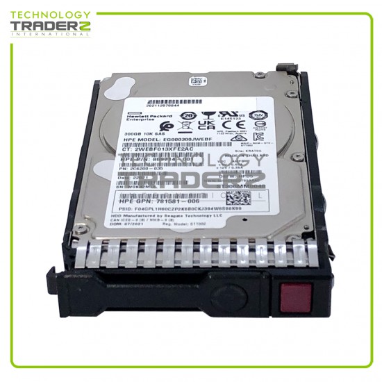 872475-B21 HPE 300GB 10K SAS SC 12Gbps 2.5” Hard Drive 869714-001 W/ Blank Tray