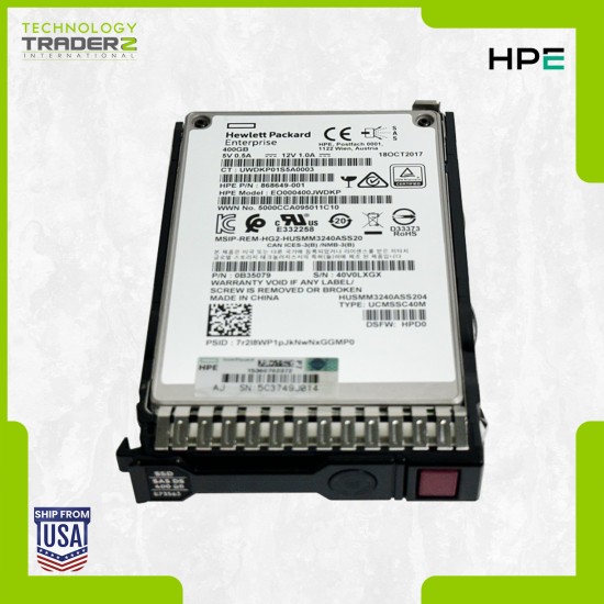 873351-B21 HPE 400GB MLC SAS 12Gbps WI 2.5" SSD 868649-001 873563-001