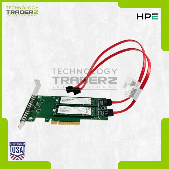 878873-B21 HPE SATA M.2 DUAL SSD PCI-E Expansion Card 759238-001 W/ 2x Cable