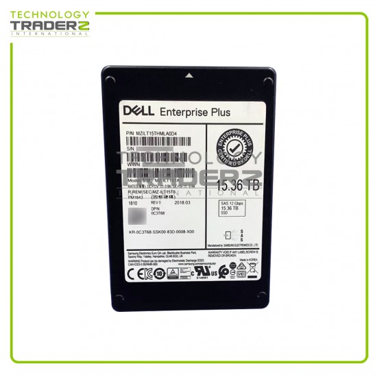 ** C3T68 Dell Enterprise Plus 15.36TB SAS 12Gbps 2.5" Solid State Drive **