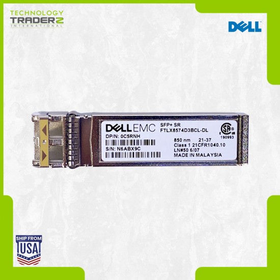 LOT OF 4 C5RNH DELL EMC 10GBASE-SR SFP+ SR 850bm Transceiver AFBR-709SMZ-FT2