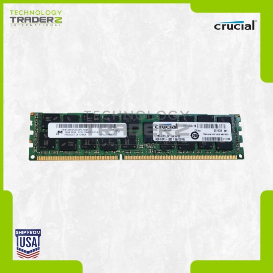 CT16G3ERSLD41339 Crucial 16GB PC3-10600 DDR3-1333MHz ECC Dual Rank Memory Module