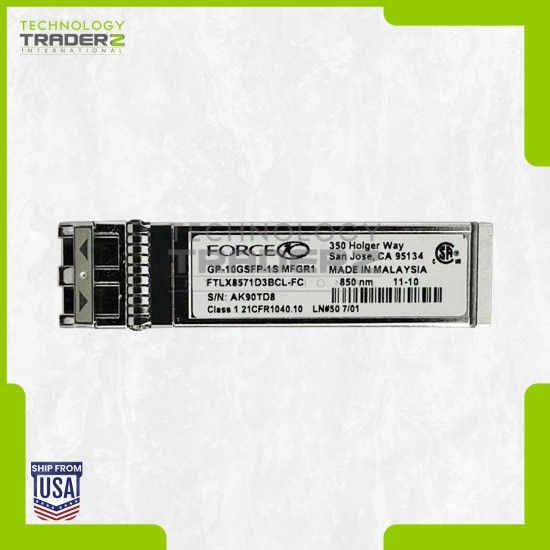 FTLX8571D3BCL-FC Force 10Gb/s SFP+ SR 850nm Duplex LC Transceiver GP-10GSFP-1S