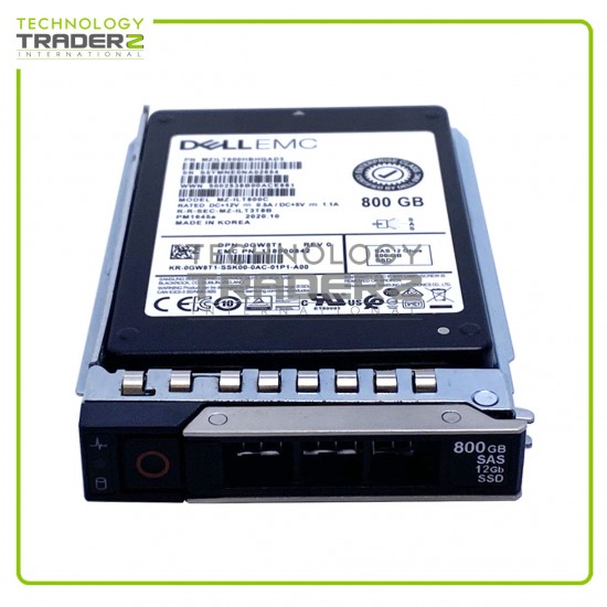 GW8T1 Dell 800GB Mixed Use TLC SAS 12Gbps 2.5” SSD 0GW8T1 MMZILT800HBHQAD3