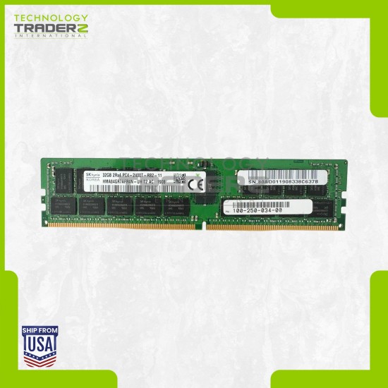 100-250-034-00 EMC 32GB PC4-19200 DDR4-2400MHz ECC 2Rx4 Memory HMA84GR7AFR4N-UH