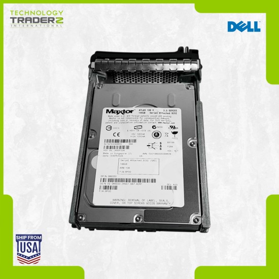 M8033 Dell 146GB 10K SAS 3Gbps 16MB 3.5” Hard Drive 0M8033 W/ Blank Tray