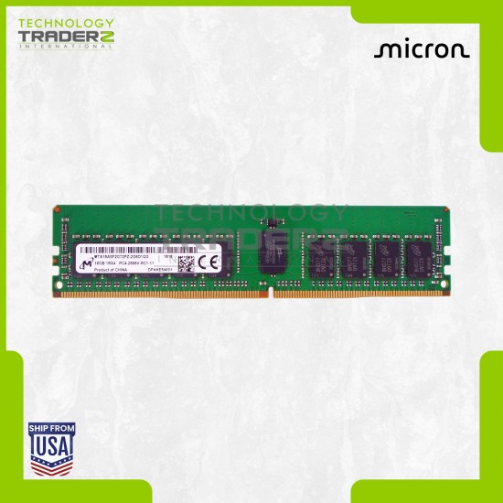 MTA18ASF2G72PZ-2G6 Micron 16GB PC4-21300 DDR4-2666MHz ECC 1Rx4 Memory Module
