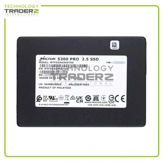 ** MTFDDAK960TDS Micron 5300 PRO 960GB SATA 6Gbps 2.5" Solid State Drive **
