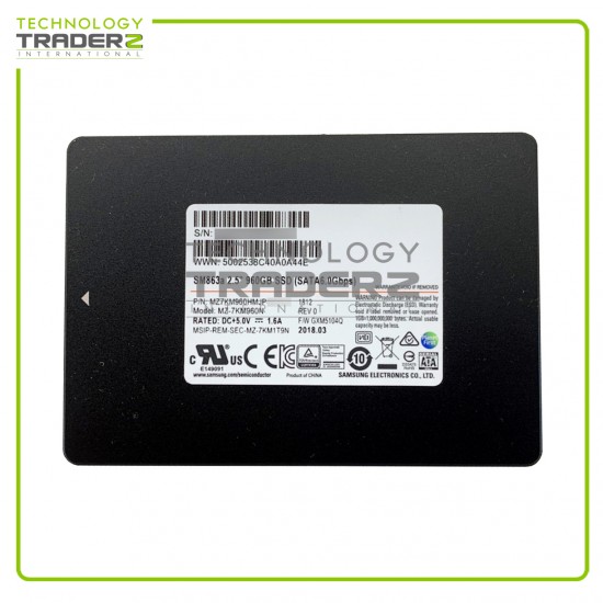** MZ-7KM960N Samsung 960GB SM863a SATA 6Gbps 2.5" Internal SSD MZ7KM960HMJP **