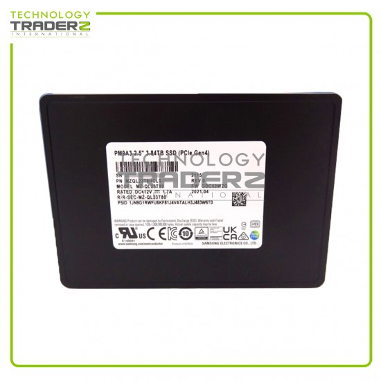 ** MZ-QL23T80 Samsung PM9A3 Series 3.84TB PCI-E NVMe U.2 2.5 SSD MZQL23T8HCLS **