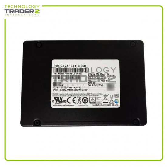 ** MZ-WLR3T80 Samsung PM1733 3.84TB PCI-E NVMe 4.0 x4 U.2 2.5" SSD **