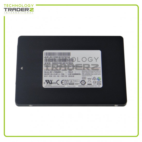 MZ7KM480HAHP-000MV Samsung SM863 480GB MLC SATA 6Gbps 2.5" SSD MZ7KM480HAHP