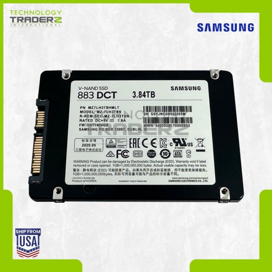MZ7LH3T8HMLT Samsung PM883 3.84TB SATA 6Gbps 2.5” Solid State Drive MZ-7LH3T8N