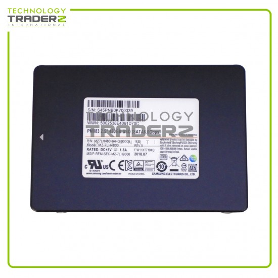 MZ7LH480HAHQ-00005 Samsung PM883 480GB TLC SATA 6Gbps 2.5” SSD MZ-7LH4800