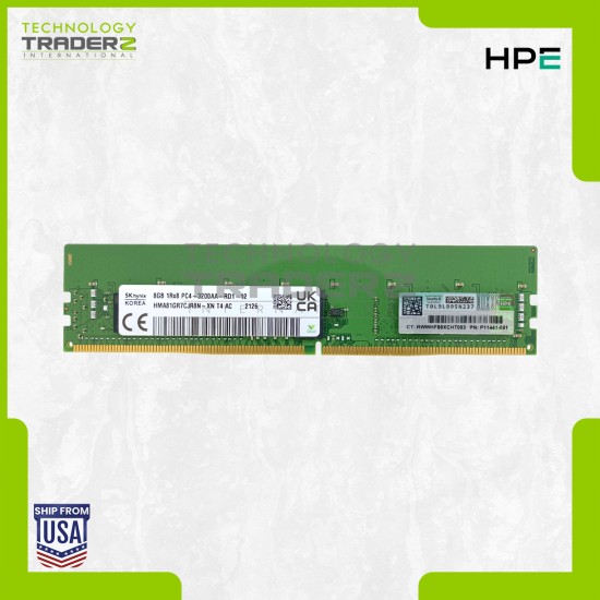 P07525-B21 HPE 8GB PC4-25600 DDR4-3200MHz ECC REG 1Rx8 Smart Memory P11441-091