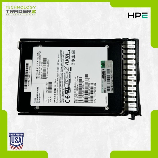 P10222-B21 HPE 1.6TB MLC PCI E 3.0 x4 NVMe MU 2.5” SSD P09770-002 P10470-001