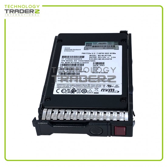 P50222-B21 HPE G10+G11 PM1733A 7.68TB NVMe U.3 2.5" SSD P50247-003 W/ Blank Tray