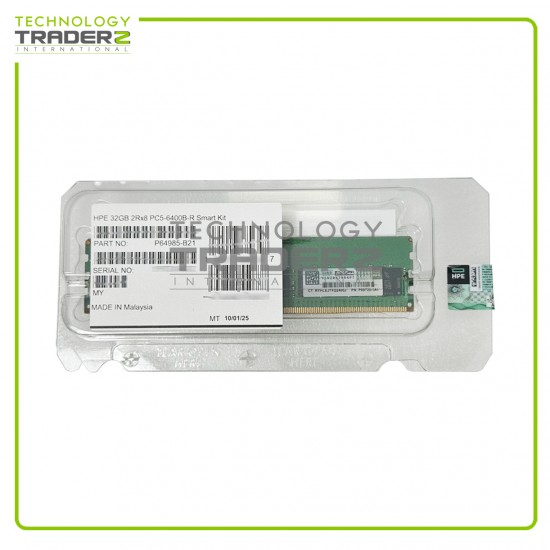 P64985-B21 HPE 32GB PC5-51200 DDR5-6400MHz ECC 2Rx8 Smart Memory **New Sealed**