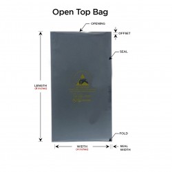 PACK OF 1000 4 inches x 8 Inches Open-Top Static Shielding Bags ESD Anti Static