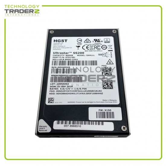 SDLL1DLR-800G-CDA1 HGST Ultrastar SS200 800GB SAS 12Gbps 2.5" SSD 007-9988510
