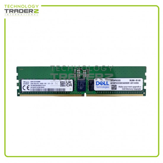 SNPG9PYXC/32G Dell 32GB PC5-51200 DDR5-6400MHz ECC REG Dual Rank RDIMM Memory SNPG9PYXC/32G Dell 32GB PC5-51200 DDR5-6400MHz ECC REG Dual Rank RDIMM Memory