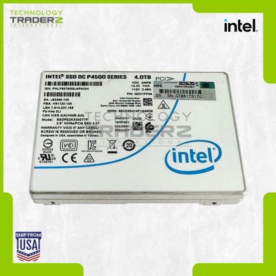 SSDPE2KX040T7F Intel DC P4500 4TB NVME 2.5" PCI-E SSD J92465-100 H91120-105