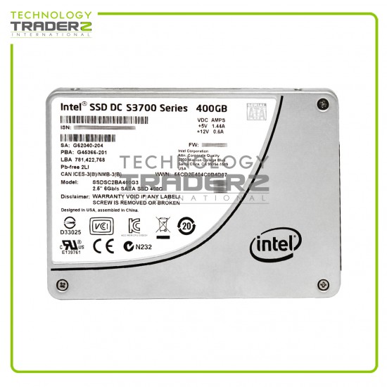 ** SSDSC2BA400G3 Intel DC S3700 400GB SATA 6Gbps 2.5" Solid State Drive**