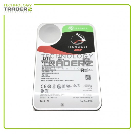 ** 0-Hours ST12000NE0008 Seagate IronWolf Pro 12TB 7.2K SATA 6G 256MB 3.5” HDD**