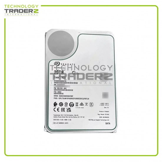 ** ST20000NM007D Seagate Exos X20 20TB SATA 7.2K 6Gbps 256MB 3.5" Hard Drive**