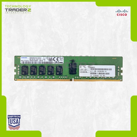 UCS-MR-1X081RV-A Cisco 8GB PC4-19200 DDR4-2400MHz ECC 1Rx4 Memory 15-104067-01