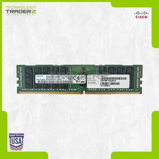 UCS-MR-1X322RV-A Cisco 32GB PC4-19200 DDR4-2400MHz ECC 2Rx4 Memory 15-104065-01