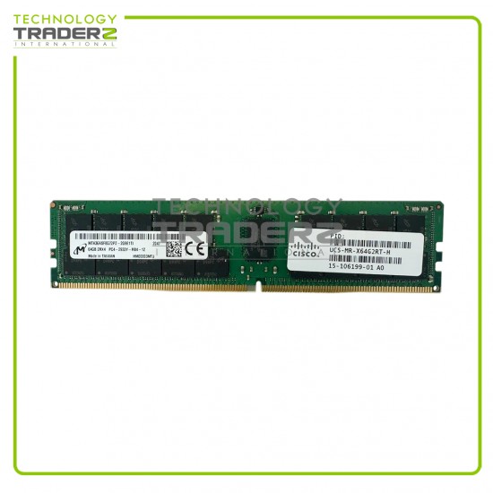 UCS-MR-X64G2RT-H Cisco Micron 64GB PC4 DDR4-2933MHz ECC 2Rx4 Memory 15-106199-01