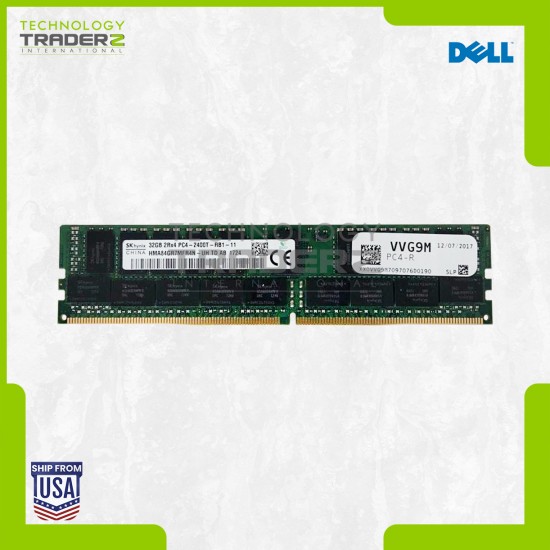 VVG9M Dell 32GB PC4-19200 DDR4-2400MHz ECC REG Dual Rank Memory HMA84GR7MFR4N-UH
