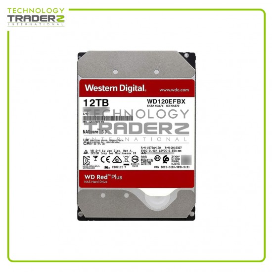 ** WD120EFBX Western Digital Red Plus 12TB 7.2K SATA 6Gbps 256MB 3.5" NAS HDD **