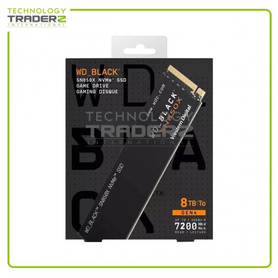 ** WDS800T2X0E Western Digital Black SN850X 8TB PCIe NVMe M.2 2280 SSD **