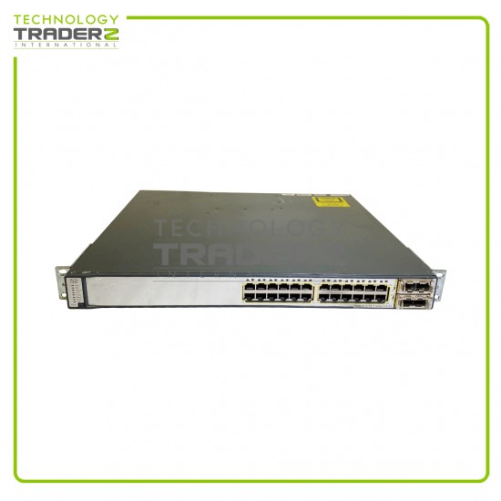 WS-C3750E-24PD-S V03 Cisco Catalyst 3750 PoE 24-Port Network Switch W-1x PWS